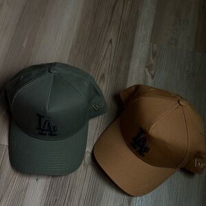 New Era LA Dodgers Baseball Caps in Olive Green and Caramel Brown